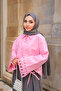 Women's Sleeve Embroidered Shirt Pink