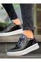 Avenger Black Patent Leather Detailed White High Sole Casual Men's Sports Shoes - Kbc - 5