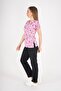 Unisex Pink Princess Patterned Lycra Scrubs Nurse Doctor Hospital Uniform Set - 7
