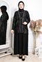 Stone Embroidery Detail Evening Dress Black Tbsmda2314