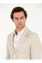 Ecru Slim Fit Silk Linen Blend Jacket 50264753-Vr019 - 2