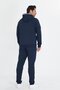 Men's Cotton Hooded Tracksuit Set Navy Blue 5756-L - 6