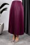 Women's Leather Look Pleated Skirt