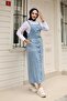 Women's Strap Pocket Embroidery Detail Salopet - 4