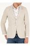 Ecru Slim Fit Silk Linen Blend Jacket 50264753-Vr019 - 6