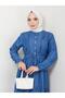 Women's Button Detailed Ruffle Jeans Dress - 4