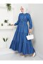 Women's Button Detailed Ruffle Jeans Dress - 2