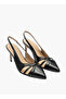 Solid Slingback Shoes with Stiletto Heels