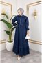 Women's Jeans Dress with Cap Pocket Detail - 4