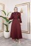 Women's Birded Collar Pearl Scuba Fabric Saw Dress