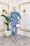 WOMEN PEARL STONE DETAIL 2-PIECE DENIM SET - 5