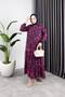 Women's Lined Leather Patterned Chiffon Dress - 2