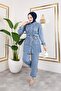 Women's Stone-Detail 2-Piece Set Denim Jacket Trousers - 4