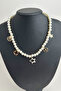 D.Shell Star Clover Figured Row Pearl Necklace (40cm) - 2