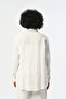 Women's Embroidered and Sequin Sequin Embroidered White 100% Linen Oversize Shirt - 6