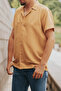 Men's Mustard Color Short Sleeve Apaj Collar Ayrobin Shirt