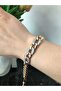 Steel Bracelet Rose Gold with Thick Stone - 2