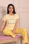 Sweet Things Slogan Crew Neck Short Sleeve Pajama Set YELLOW - 4