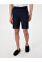 Navy Blue Slim Fit Linen Blend Waist Lace-Up Woven Shorts 50308147-Vr033 - 2