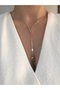V Stone Low-Cut Necklace Stainless Steel 316L Tarnish Resistant Water Resistant - 2