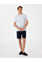 Navy Blue Slim Fit Linen Blend Waist Lace-Up Woven Shorts 50308147-Vr033 - 3