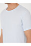 Light Blue Slim Fit Crew Neck T-Shirt 50306802-Vr003 - 7