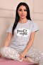 طقم بيجامة بأكمام قصيرة وشعار GREY Good Night - 4