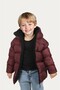 Boy's Burgundy Fleece Inside Furry Hooded Waterproof Wind Resistant Inflatable Winter Jacket - 2