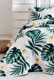 طقم مفرش سرير مبطن فردي Monstera Green - 2