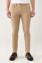 Men's Beige Flexible 5-Pocket Canvas Trousers E 003007 - 2