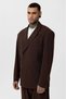 Oversize Brown Double Breasted Jacket Pants Suit - 3