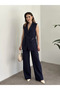 Women's Belt Detailed Vest Set - 3
