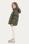 Girl's Khaki Fleece Inside Hooded Waterproof Wind Resistant Pocket Puffer Winter Jacket - 4