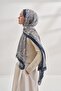 Ethnic Voile Pashmina Pattern Shawl - Navy Blue - 6035-190 - 3