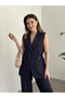 Women's Belt Detailed Vest Set - 4