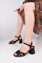 Genuine Leather Black Women's Leather Heeled Shoes Trc-9004