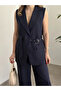 Women's Belt Detailed Vest Set - 2