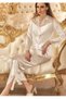 Women's Satin 6 Piece Nightgown & Robe & Shorts Set & Pajama Set Dowry Set - 5