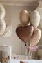 Pastel Retro 3 Age Cream Number and 3 Heart Foil Balloon Set – Brown Tones - 5