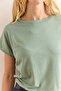 Women's Green Bat Knitted Viscon Blouse Blz-19001916 - 5