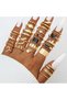 Miel Gold - 25/27 Piece Black Stone Figured Stylish Design Vintage Multi Gold Gold Ring Set - 4