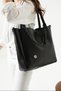 Women's Large Size Chain Detailed Hand Shoulder Bag Mother's Day Gift - Black