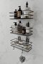 3-Piece Set Self-Adhesive 2-Hook Stainless Steel Bathroom Shelf Matte Black Bathroom Shampoo Rack Shower Cabin Shower Hanger - 2