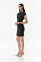Bürümcük Fabric Draped Stand Collar Dress - 2