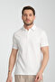 Luceroo Men's White 100% Cotton Non-Shrink Fabric Slim Fit Slim Fit Polo Neck T-Shirt - 3
