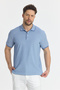 Men's Non-Shrinkable 100% Cotton Fabric Slim Fit Slim Fit Indigo Non-Curling Polo Neck T-Shirt - 3