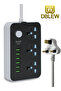 3 Way Universal Plugs Power Strips Extension Cords Adapter 6 USB Charging Ports 2 Meters Cable