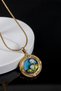 Vintage Series, Dainty and Stylish Steel Necklace with Pearl and Leaf Figures and Bezel Detail