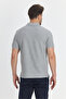 Walfer Men's Gray Lycra Cotton Blended Collar Detail Slim Fit Non-Curling Polo Neck T-Shirt - 5