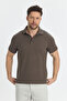 Jaguar Men's Mink Cotton Blended Non-Stretch Lycra Fabric Slimfit Polo Collar T-Shirt with Slit Detail - 2